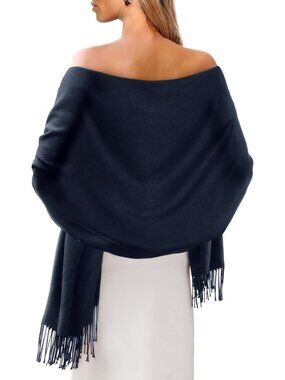 Women 02-blue Navy  Evening Dresses Scarf Blanket Shawl Wedding Gift